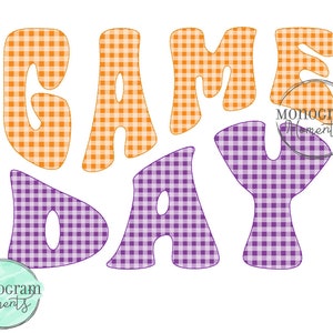 Game day retro machine embroidery design, bean stitch applique embroidery design