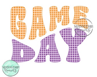 Game day retro machine embroidery design, bean stitch applique embroidery design