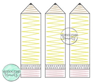 Zaggy Pencil Embroidery Design, Trendy Embroidery Design, Embroidery Design Trendy, Bean Stitch Sketch, Teacher life, School Time Embroidery