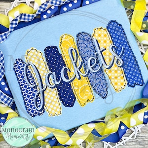 7 Brushstrokes machine embroidery design, bean stitch applique embroidery design