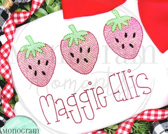Strawberry machine embroidery design file, strawberry bean stitch sketch embroidery design