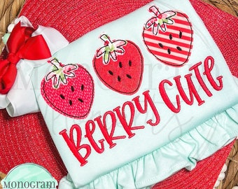 Strawberry machine embroidery design file, strawberry bean stitch applique embroidery design