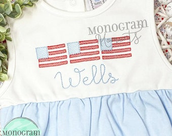American flags machine embroidery design, summer bean stitch sketch embroidery design
