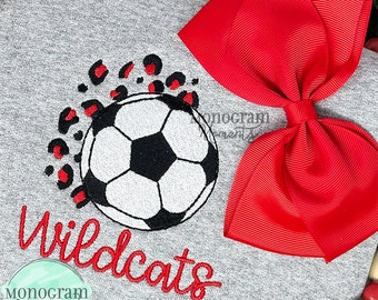 Soccer with leopard spots machine embroidery design, fill stitch embroidery design