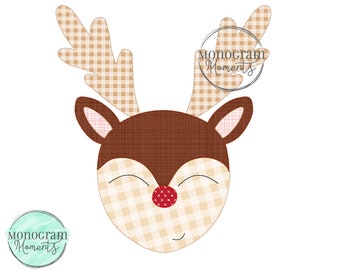 Reindeer Christmas Embroidery Design, Trendy Embroidery Design, Embroidery Design Trendy, Bean Stitch Applique, Cute Rudolph Embroidery Bean