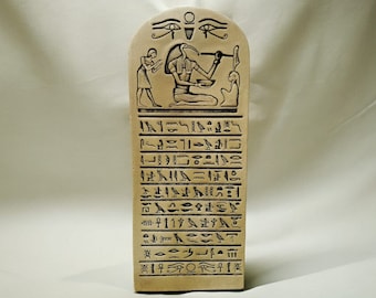 Egyptisch Thoth-reliëftablet: replica van Emerald of Thoth (30 x 12 cm)