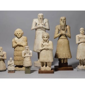Standing male worshiper/Sumerian Statue/Babylonian Statue/ Sumerian Votive Workshipper/Sumerian Male/Female worshiper
