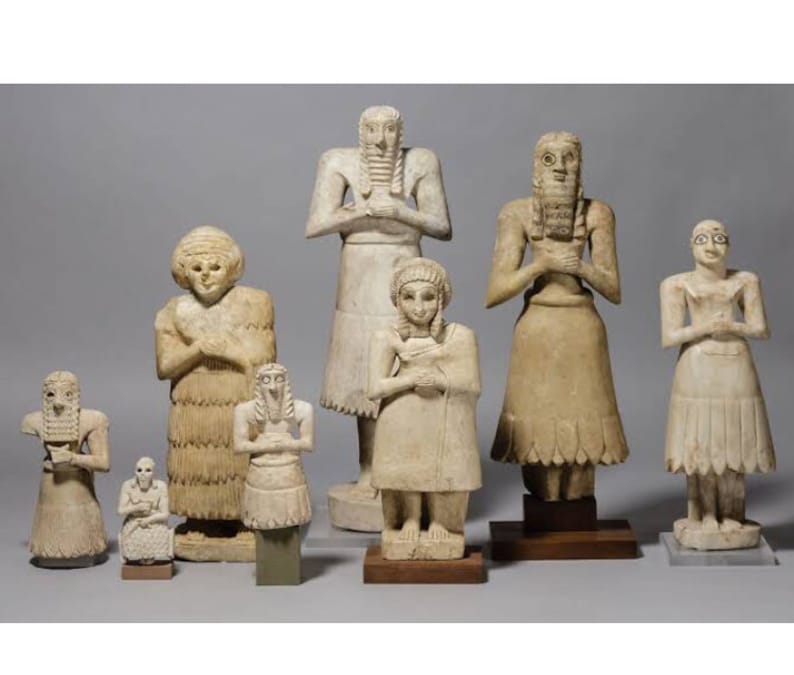 Standing Male Worshiper/sumerian Statue/babylonian Statue/ Sumerian