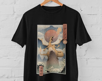 Fire Dragon Type Mon Inspired Graphic Tee Anime T-Shirt Gift Idea Present For Him For Her