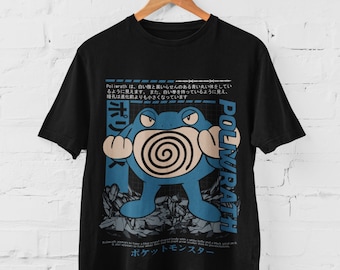 Poli Wrath Pocket Monsters Retro Art Graphic Tee Anime T-shirt Gift Idea Present For Him For Her