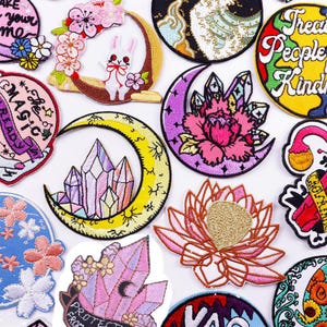Kristallblume, gestickte Aufnäher auf Kleidung, Cartoon-Applikationsabzeichen, Kleidungspatches, DIY-Modeaufkleber, dekorativ