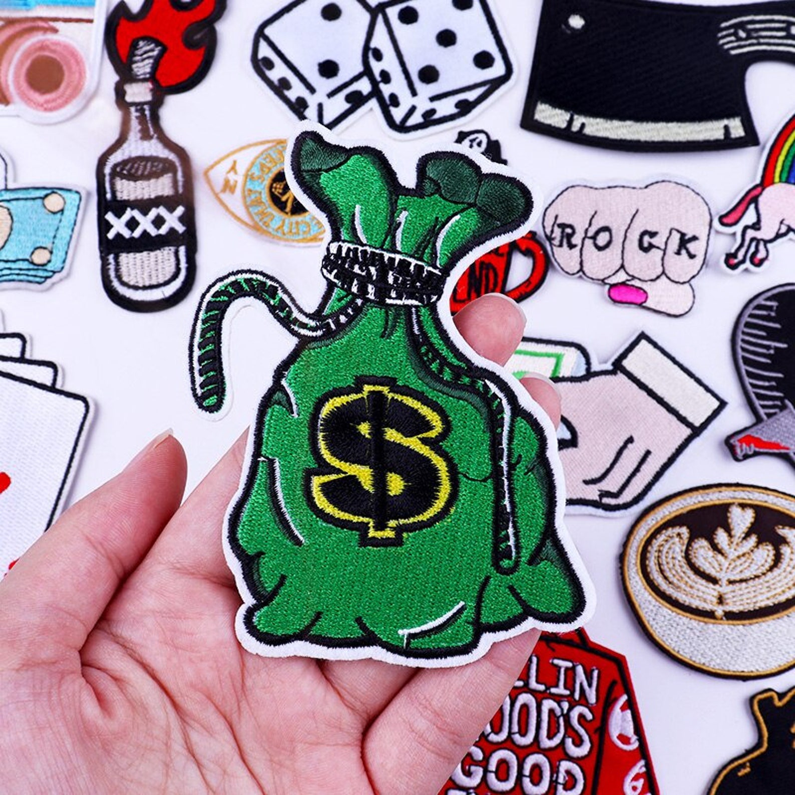 Money Bag Monopoly Embroidery Patch DIY Iron on Embroidery Etsy