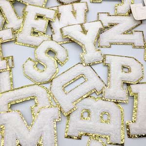 Big Size Letter Patches, A-Z White Color, 8CM Iron On Patches for Clothing, Easy to Sew on, Applied Stickers For Perfect DIY Personalization
