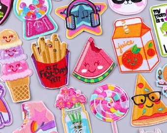 Cartoon/Food Patch, Small Animal Embroidery Patches on Clothes, DIY Iron On for Clothing, Sew/Ironing Sticker, Fusible, Unique Design