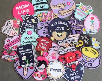 Girls Power 25 PCS Feminist Patches for Clothes Jackets, Cartoon Iron on Badge Stripes, Embroidered Appliques, DIY Perfect for Customizing