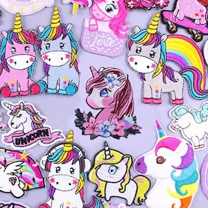 Cute Cartoon Animal Patch, Iron On Patches for Clothing, Unicorn Embroidery, Clothes Applique, Sticker, Unique Badge, DIY Fashion Decoration