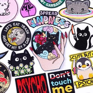 Cat Flower Embroidery Patch, Letter, Cartoon Iron On Patches for Clothing,  Clothes DIY, Sew Applique, Unique Design