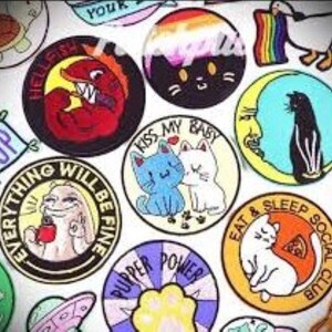 Animal/Cat Embroidery Patch, Cartoon Style, Iron On Patches for Clothing, DIY Embroidered, Clothes Jacket Ironing Sticker, Unique  Decor