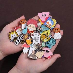 Random 10-50PCS Badges: Cute Metal Personalized Pins, Accessories for Cartoon Clothes and Bags, Metal Pins Sets, Ideal for Unique Collection