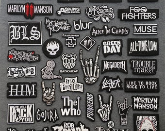 EMO Style (2) Music Band Embroidered Patches, Iron on Patches for Clothing, Rock and Roll DIY, Jacket Stripe, Sticker Applique, Unique Decor