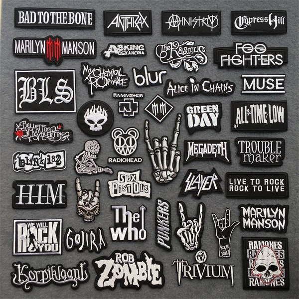 EMO Style (1) Music Band Embroidered Patches, Iron on Patches for Clothing, Rock and Roll DIY, Jacket Stripe, Sticker Applique, Unique Decor