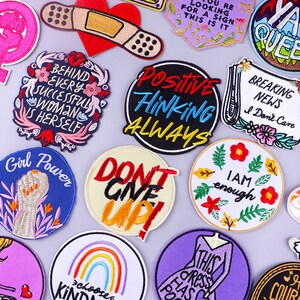 Cartoon Letters Applique, Embroidered Patches for Clothing, Girl Power Iron On, DIY Add to Sewing Clothes With Fabric Stylish Decor Badges