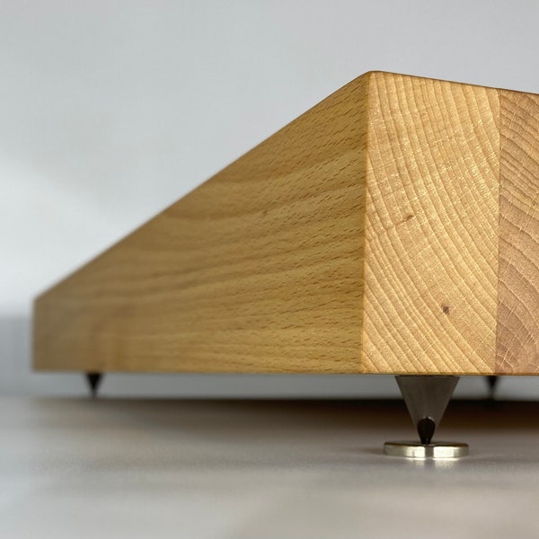 Plate-forme audio en bois massif fabriquée à la main // Support anti-vibrations