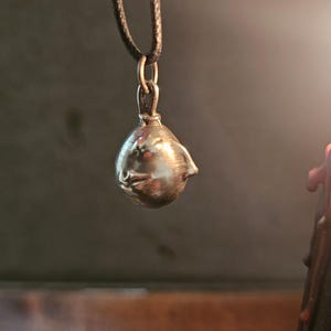Behelit Pendant Hand Cast Pewter Berserk Necklace Anime Talisman + Cotton Cord Crimson Beherit Replica image 7