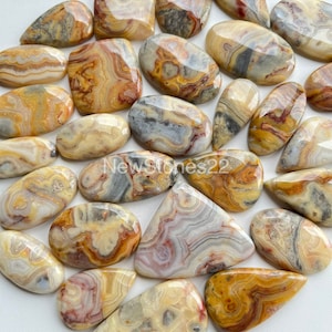 New Yellow CrazyLace Cabochon Wholesale Lot Available With Very Cheap Price Used For Jewelry Making