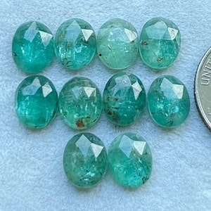 New Emerald Kyanite 8x10mm 10 pcs Rosecut Gemstone Top Quality Rose Cut Flat Back Gemstone 10 Pieces Lot For Jewelry Making, Pendant, Ring image 1