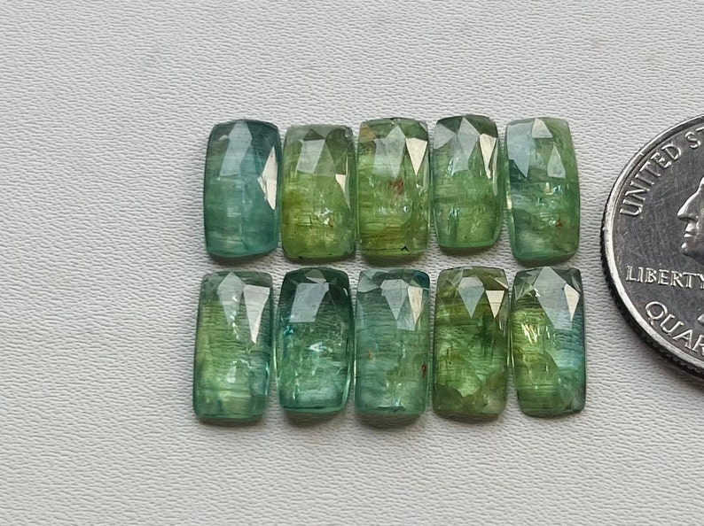 Baguettes de 6x12 mm, 10 pcs / lot, menthe naturelle, cyanite rose, pierres précieuses en vrac pour la fabrication de bijoux et de bagues image 2