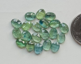 6x8mm Oval 20 pcs Lot Natural Mint Kyanite Rosecut Loose Gemstone For making Jewelry and Rings