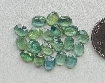 6x8mm Oval 20 pcs Lot Natural Mint Kyanite Rosecut Loose Gemstone For making Jewelry and Rings