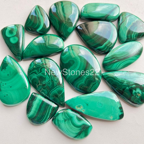 Designer Malachite Cabochon  Wholesale Lot By Weight With Different Shapes And Sizes Used For Jewelry Making