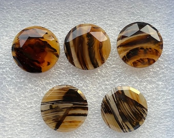 5pcs Pack 20mm Montana Agate Rosecut  Flatback 5 pcs pack Gemstone,Gemstones Used For Jewelry Making