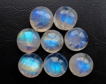 10mm 5pcs Lot AAA+ Quality Natural Rainbow Moonstone Cabochon Loose Gemstone For Making Jewelry and pendant