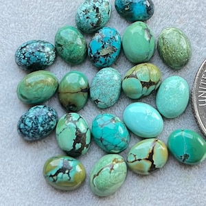 Pépite de galets forme libre turquoise tibétaine naturelle, pièce de