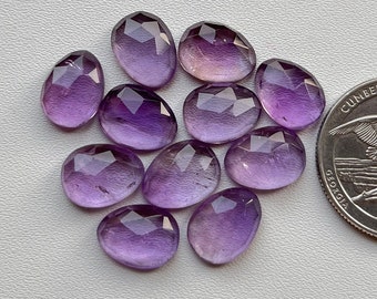 Natural Brazil Pink Amethyst  Rosecut Slice - Top Quality Rose Cut Flat Back Gemstone 10 Pieces Lot For Jewelry Making, Pendant, Ring