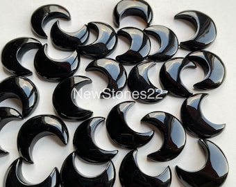 New Black Onyx  Crescent Moon Wholesale Cabochon Used For Jewelry Making