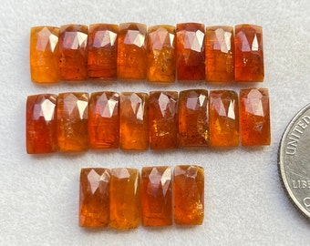 5x10mm Baguettes 20 pcs Lot Natural Orange Kyanite Rosecut Loose Gemstone For making Jewelry and Rings