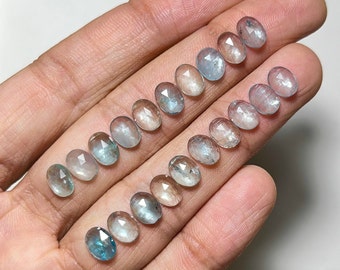 6x8mm 20pcs Pack Natural Aqua Kyanite Rosecut Gemstone For Jewelry Making