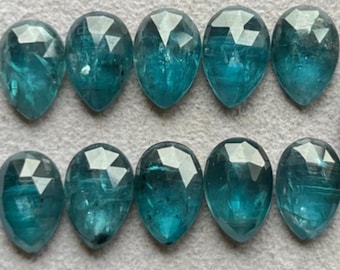 New Paraiba Kyanite 8x12mm Pear 10 pcs Rosecut Gemstone - Top Quality Rose Cut Flat Back Gemstone 10 Pieces Lot For Jewelry Making