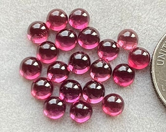 Genuine Smooth 20 pcs Natural Rhodolite 5mm Round Gemstone For jewelry Making