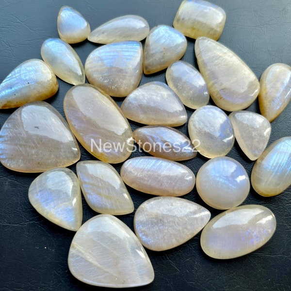 Natural African Moonstone  Cabochon Wholesale Lot By Weight With Different Shapes And Sizes Used For Jewelry Making
