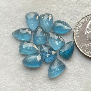 7x10mm Top Quality Neon Kyanite Shield 10 pcs Lot Natural Paraiba Kyanite Rosecut Loose Gemstone For making Jewelry and Rings