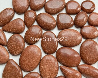 Wholesale Lot Gold Sandstone Cabochon By Weight With Different Shapes And Sizes Used For Jewelry Making
