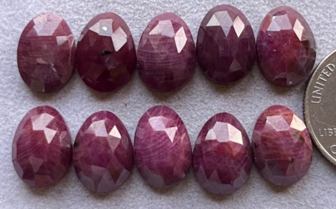 Ruby's Natural Top 100% Natural Ruby 10pcs 10x14mm Rosecut Gemstone for Jewelry Making ...