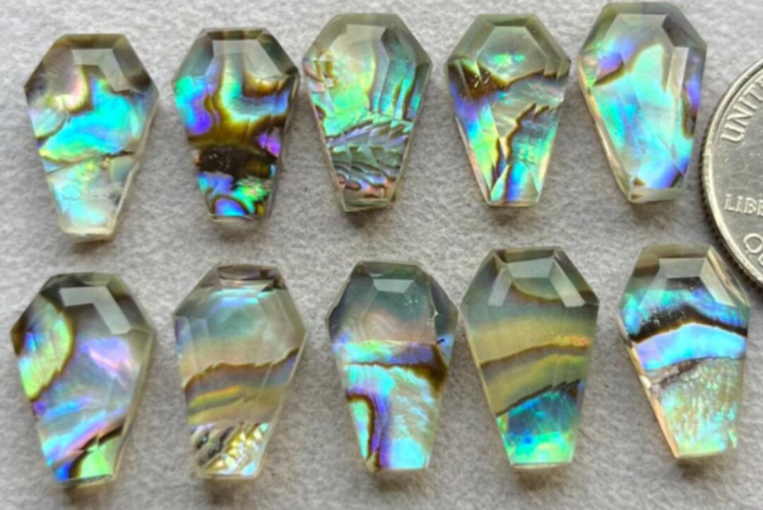 New Abalone Shell Crystal Doublet 10x16mm Stepcut Coffin 10 Pcs Pack ...