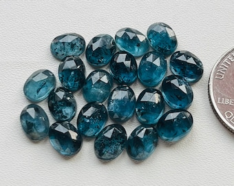 6x8mm ovale 20 stuks veel natuurlijke Teal Moss Kyanite Rosecut losse edelsteen voor het maken van sieraden en ringen