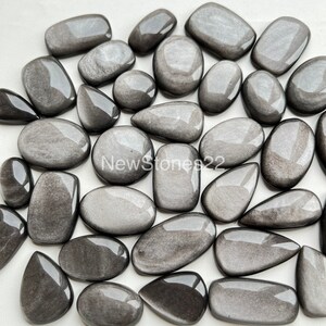 Top Quality Silver Obsidian Cabochon Wholesale Lot Available With Very Cheap Price Used For Jewelry Making